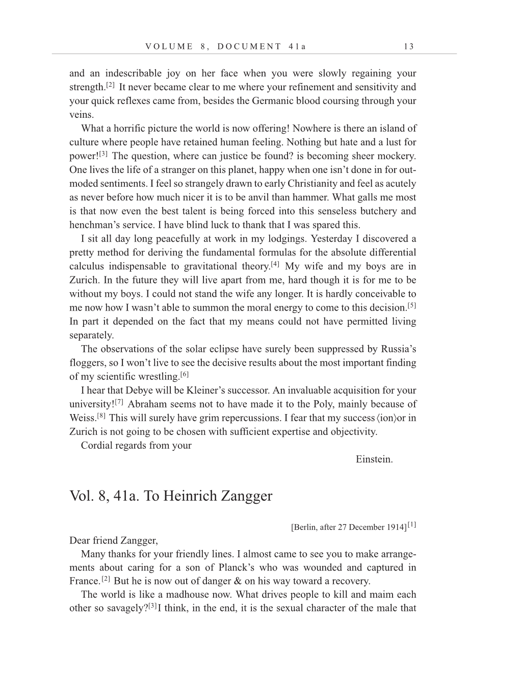 Volume 10: The Berlin Years: Correspondence, May-December 1920, and Supplementary Correspondence, 1909-1920 (English translation supplement) page 13