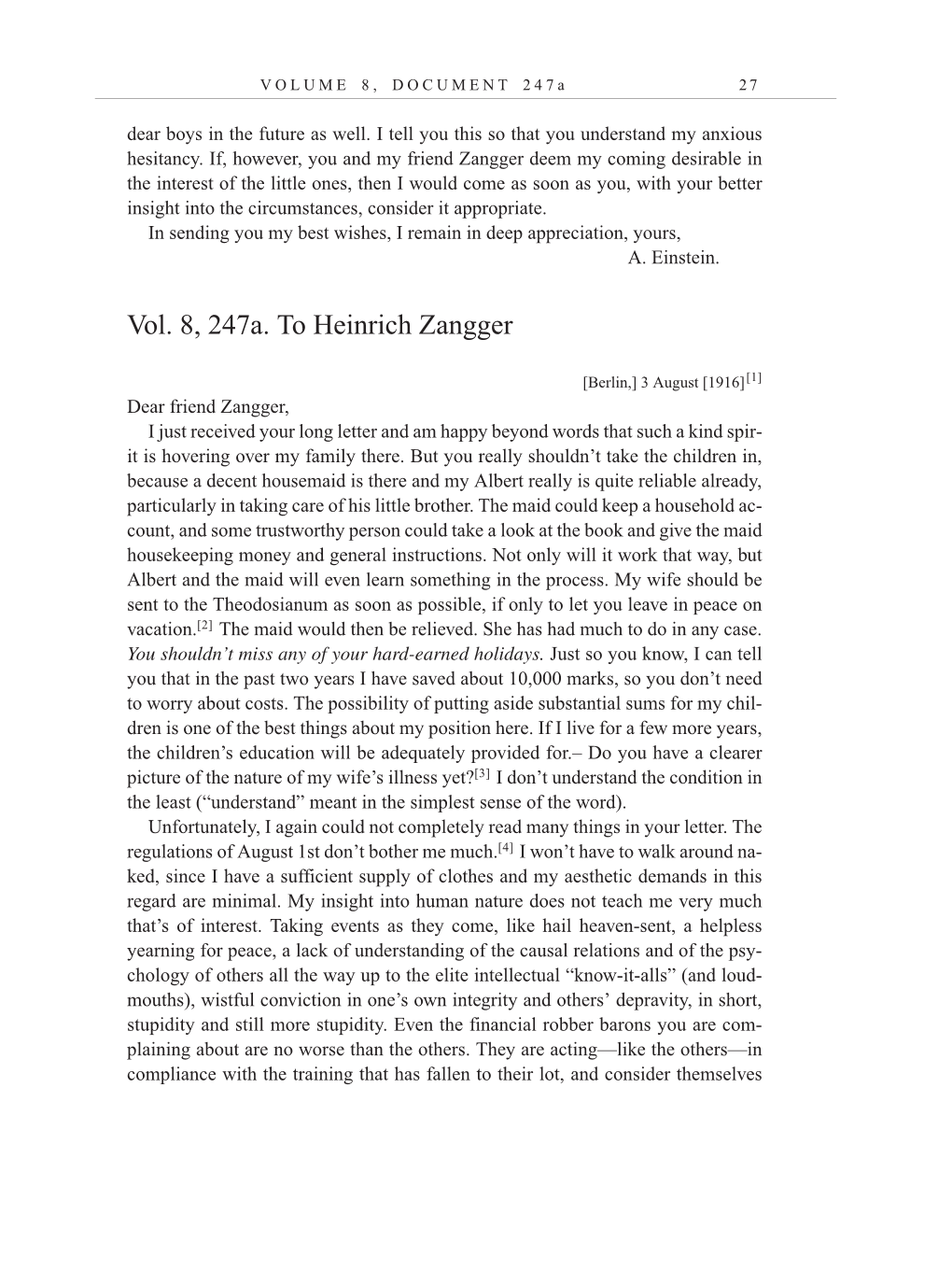 Volume 10: The Berlin Years: Correspondence, May-December 1920, and Supplementary Correspondence, 1909-1920 (English translation supplement) page 27