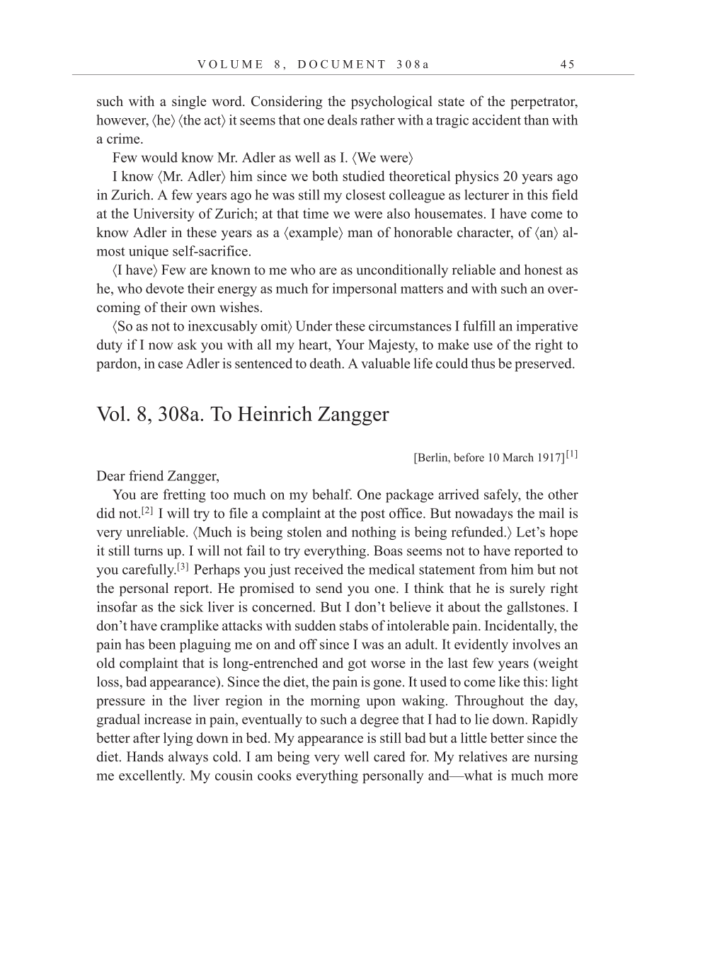 Volume 10: The Berlin Years: Correspondence, May-December 1920, and Supplementary Correspondence, 1909-1920 (English translation supplement) page 45