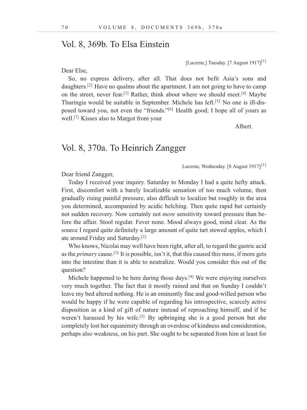 Volume 10: The Berlin Years: Correspondence, May-December 1920, and Supplementary Correspondence, 1909-1920 (English translation supplement) page 70