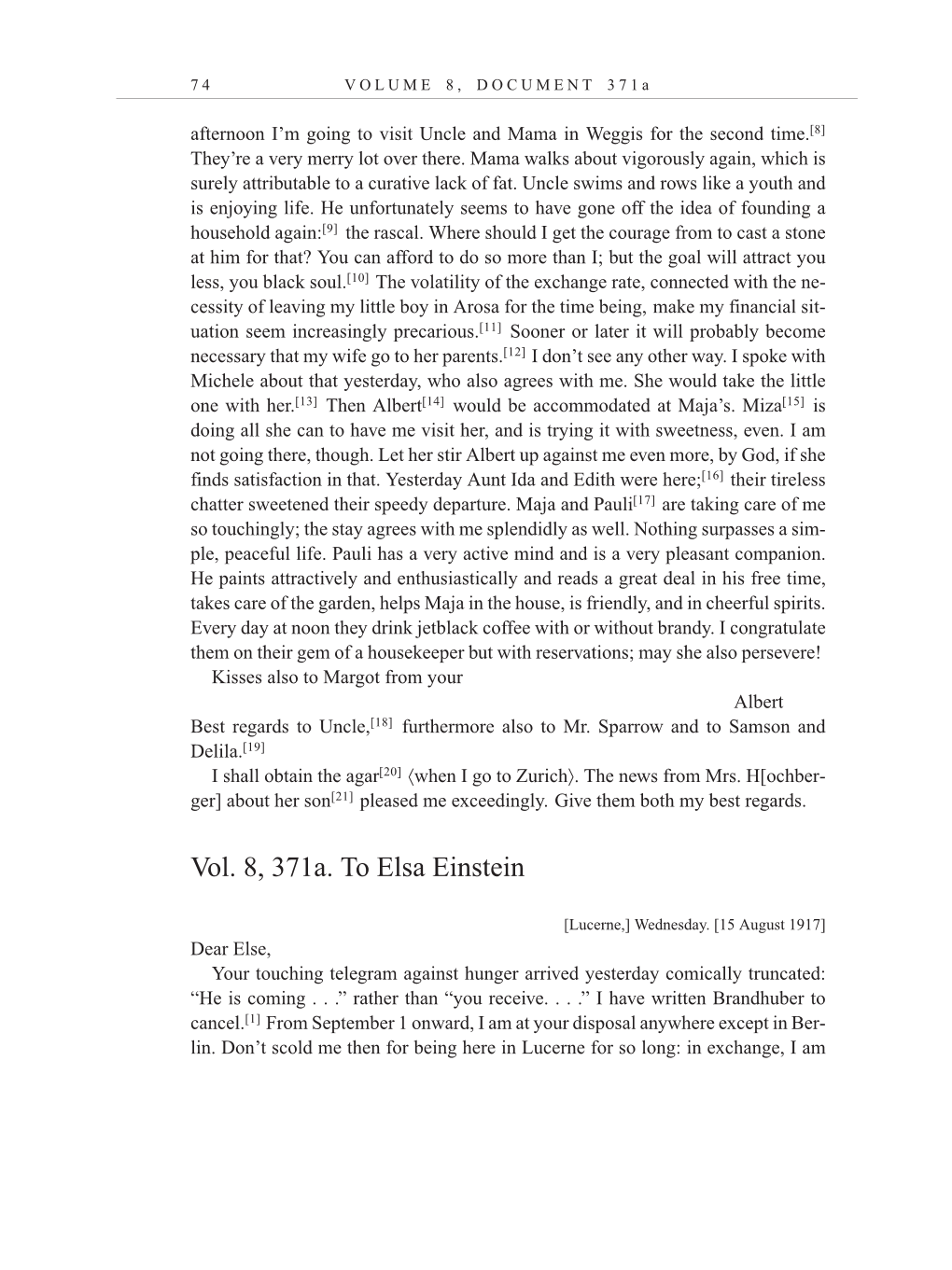 Volume 10: The Berlin Years: Correspondence, May-December 1920, and Supplementary Correspondence, 1909-1920 (English translation supplement) page 74