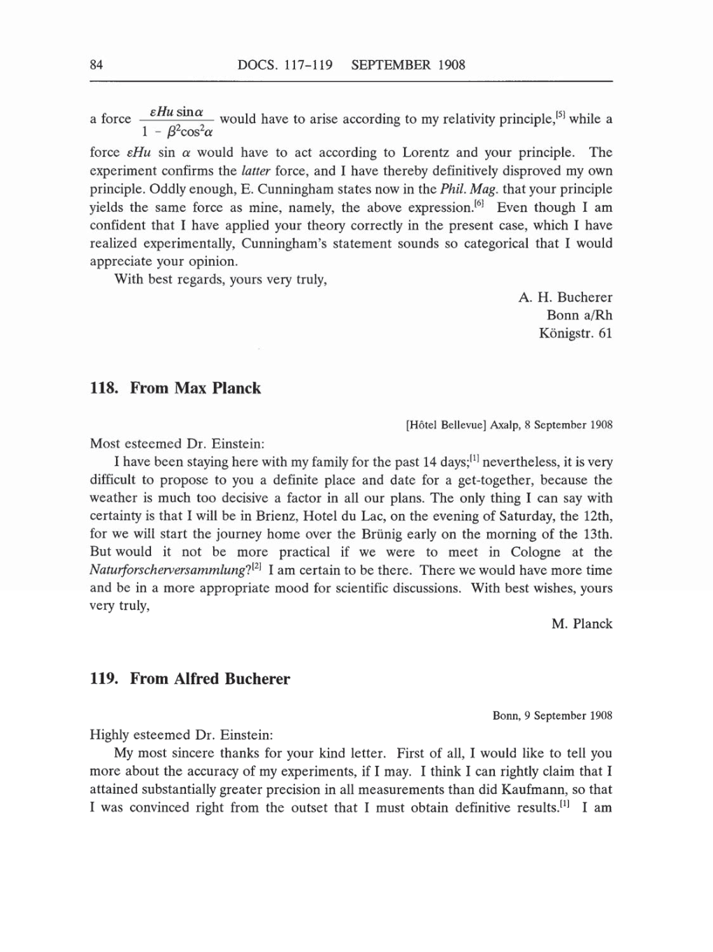 Volume 5: The Swiss Years: Correspondence, 1902-1914 (English translation supplement) page 84