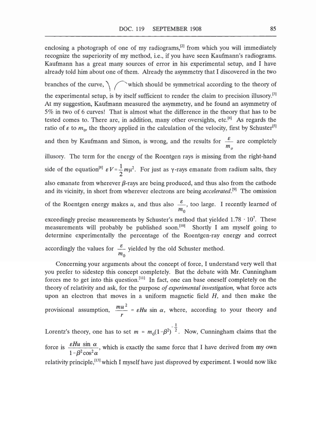 Volume 5: The Swiss Years: Correspondence, 1902-1914 (English translation supplement) page 85
