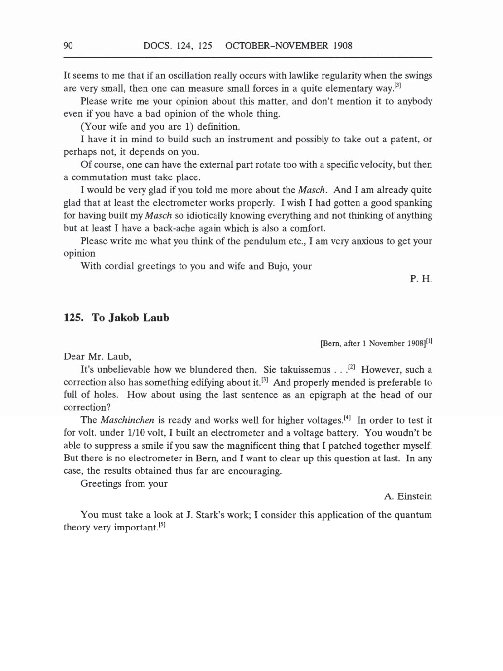 Volume 5: The Swiss Years: Correspondence, 1902-1914 (English translation supplement) page 90