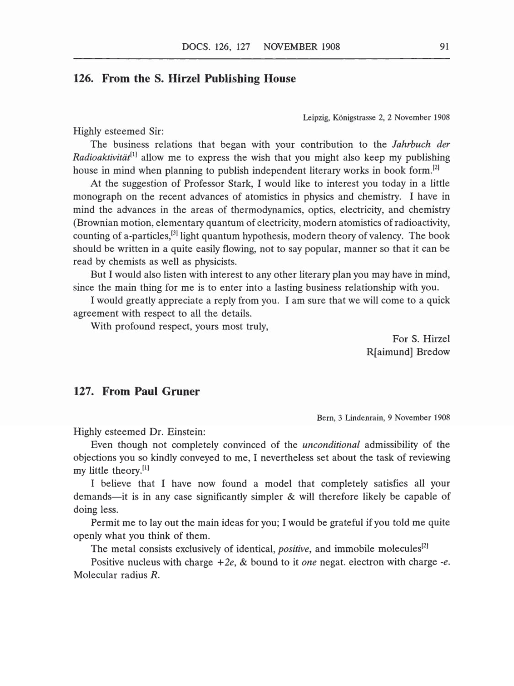 Volume 5: The Swiss Years: Correspondence, 1902-1914 (English translation supplement) page 91