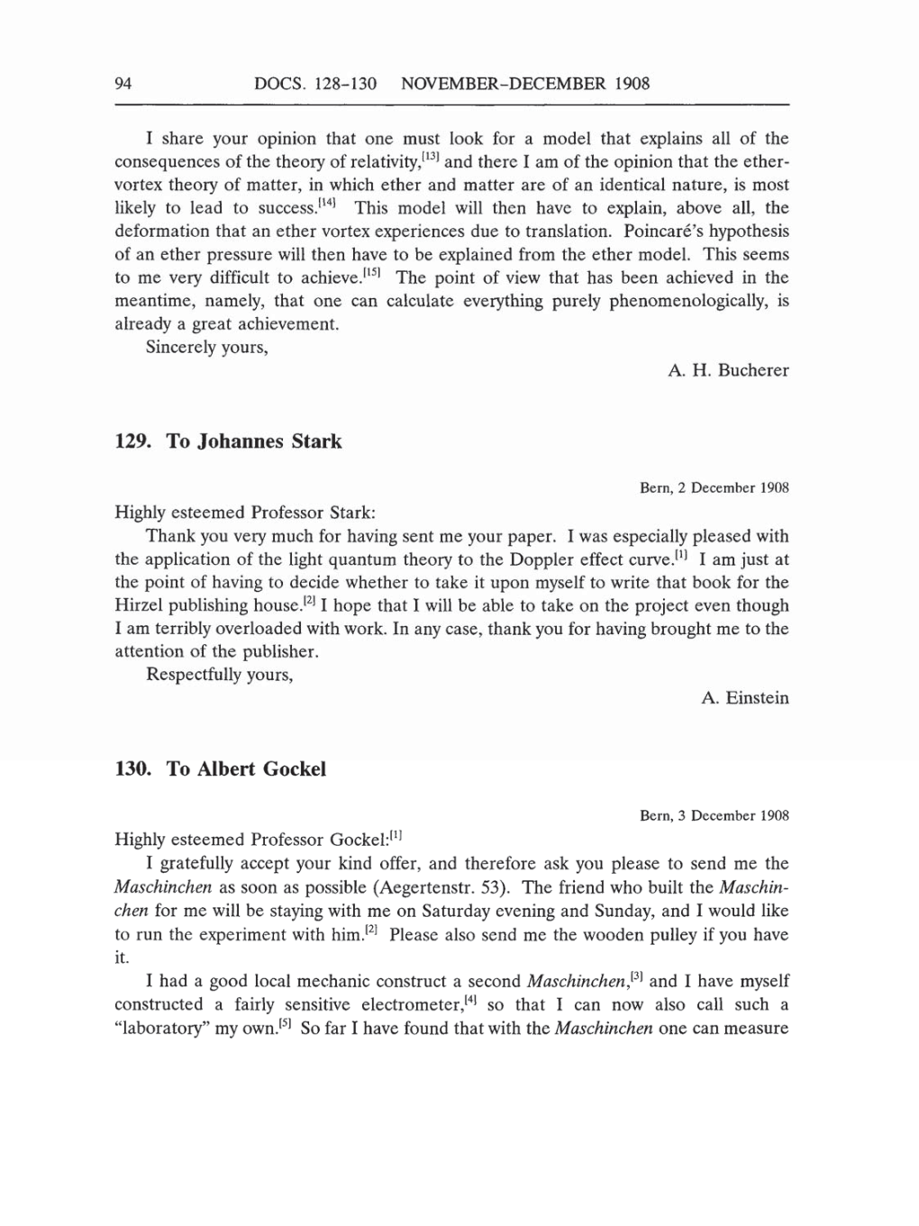 Volume 5: The Swiss Years: Correspondence, 1902-1914 (English translation supplement) page 94