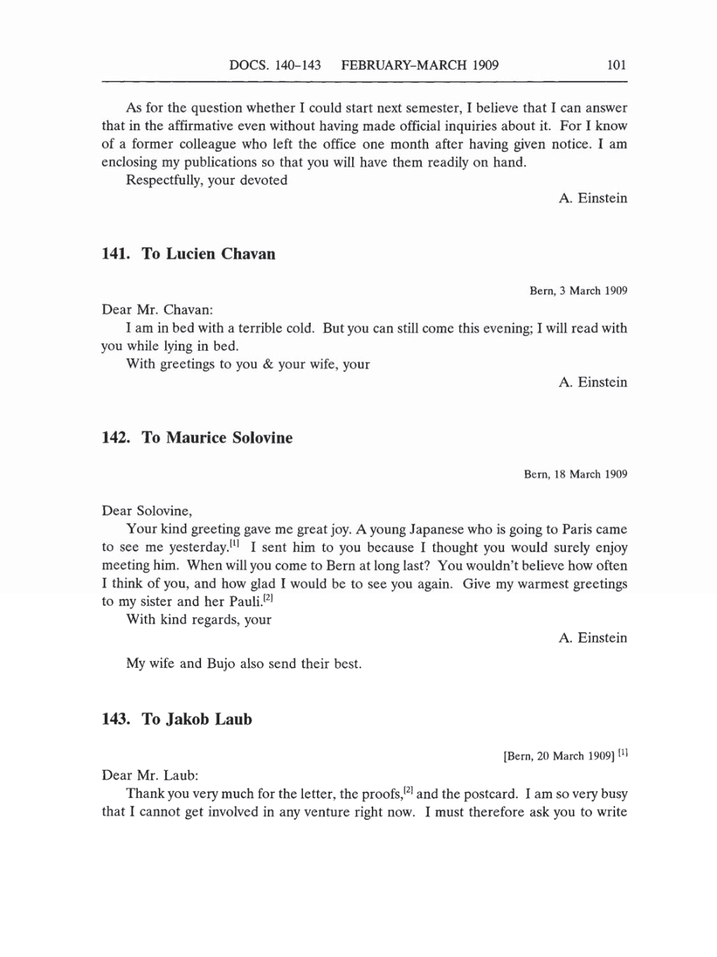 Volume 5: The Swiss Years: Correspondence, 1902-1914 (English translation supplement) page 101