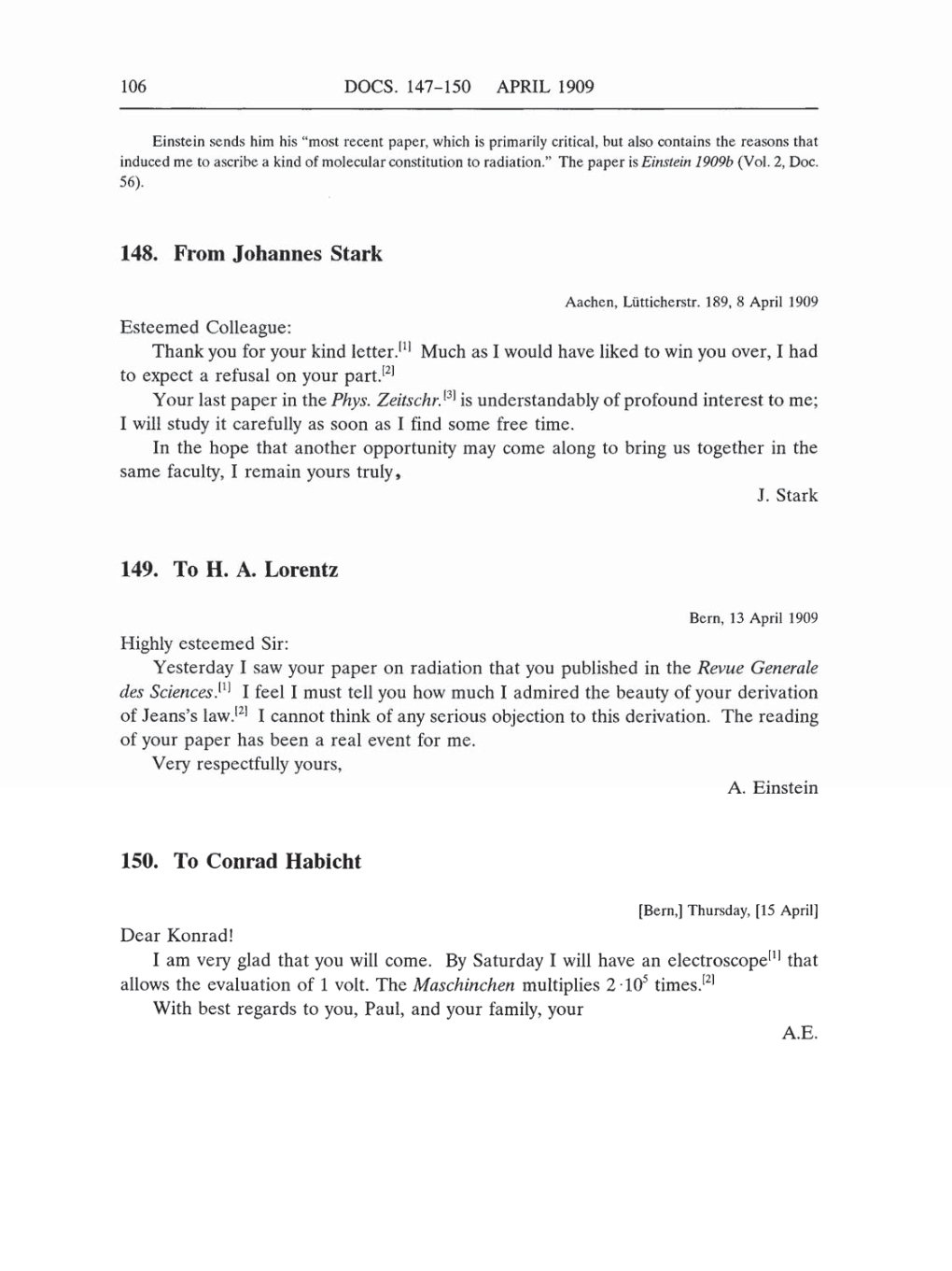 Volume 5: The Swiss Years: Correspondence, 1902-1914 (English translation supplement) page 106