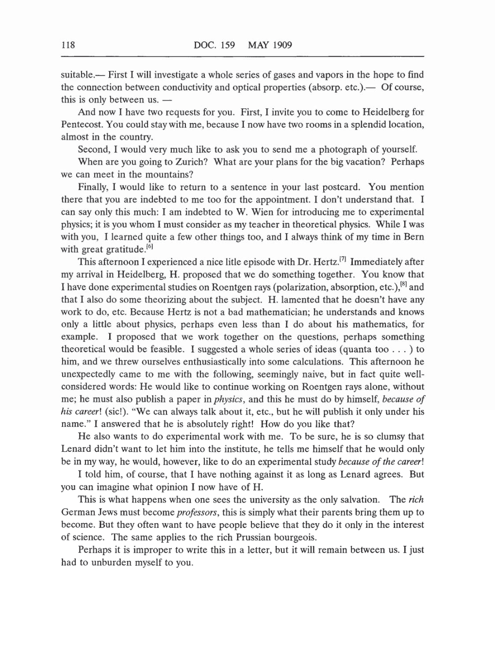 Volume 5: The Swiss Years: Correspondence, 1902-1914 (English translation supplement) page 118