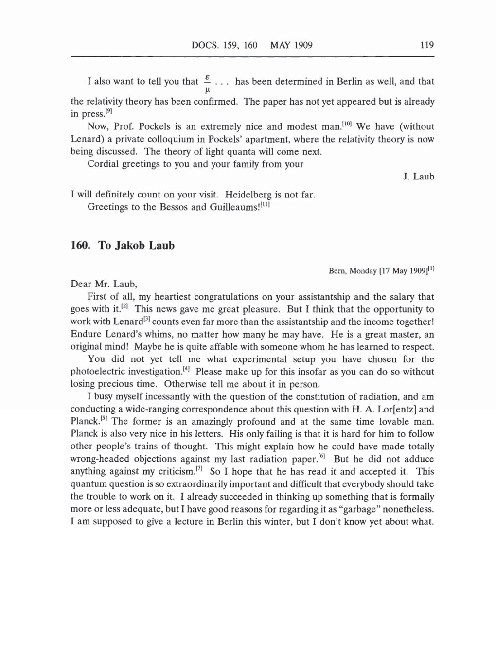 Volume 5: The Swiss Years: Correspondence, 1902-1914 (English translation supplement) page 119