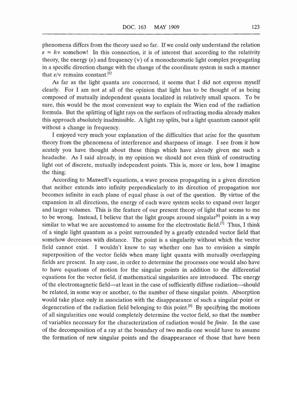 Volume 5: The Swiss Years: Correspondence, 1902-1914 (English translation supplement) page 123