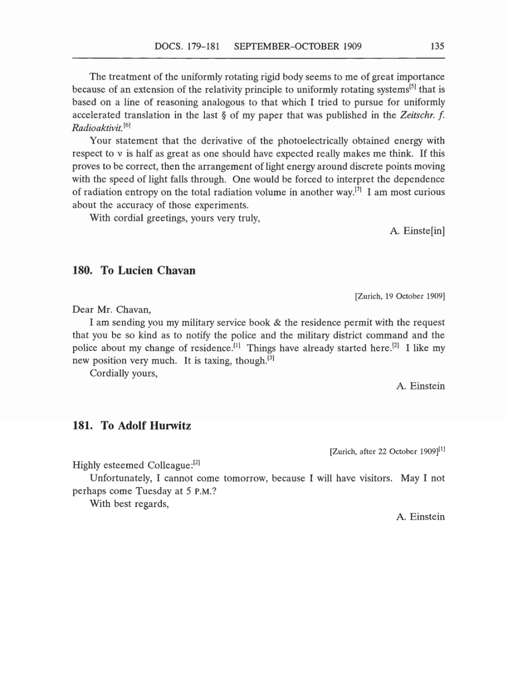 Volume 5: The Swiss Years: Correspondence, 1902-1914 (English translation supplement) page 135