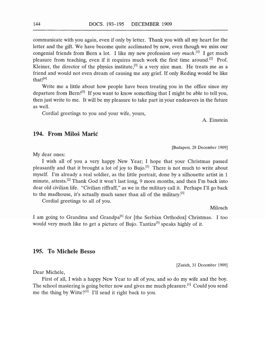 Volume 5: The Swiss Years: Correspondence, 1902-1914 (English translation supplement) page 144