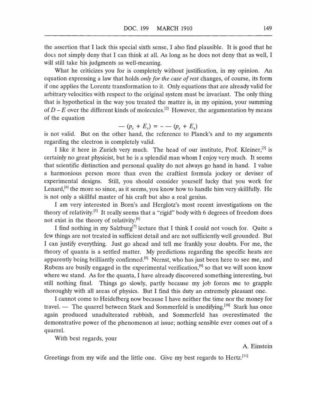 Volume 5: The Swiss Years: Correspondence, 1902-1914 (English translation supplement) page 149