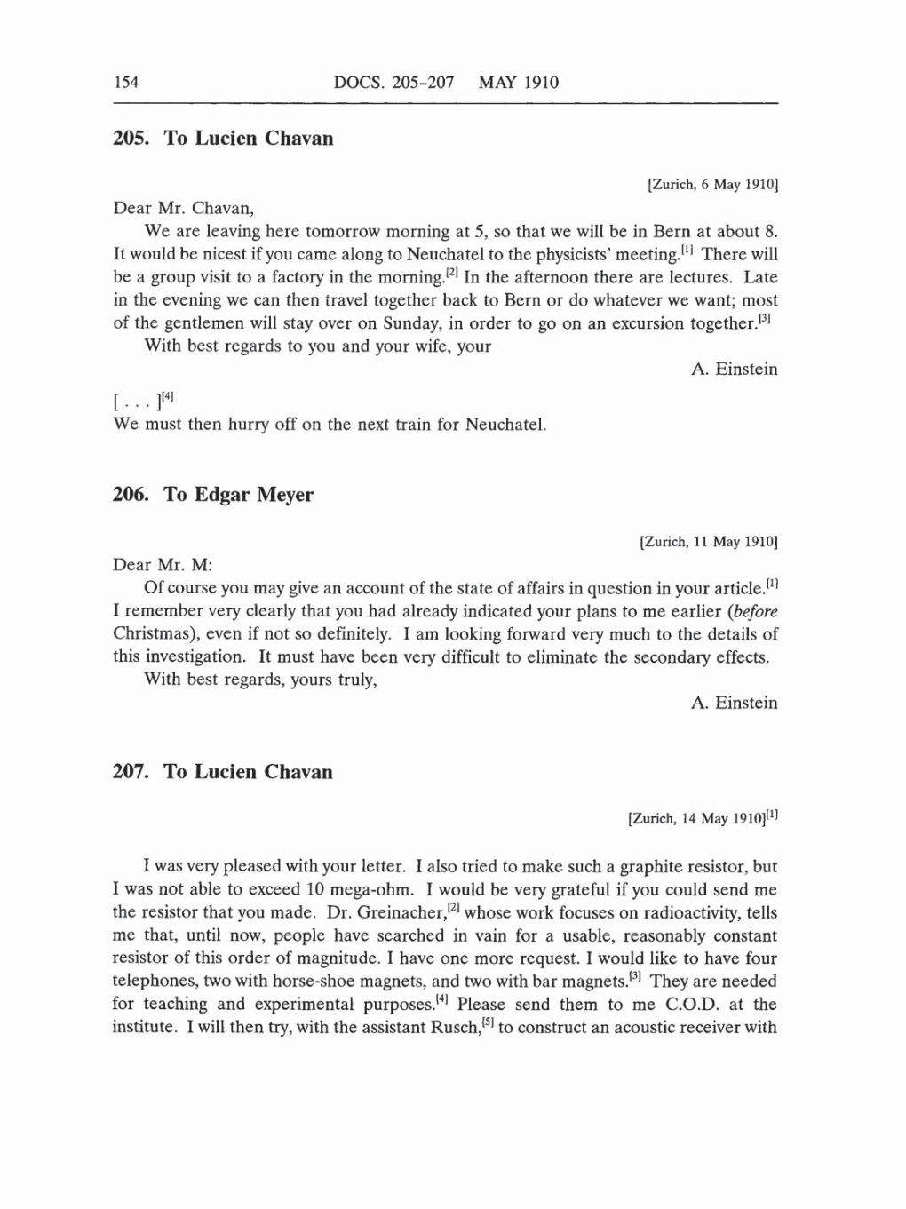 Volume 5: The Swiss Years: Correspondence, 1902-1914 (English translation supplement) page 154