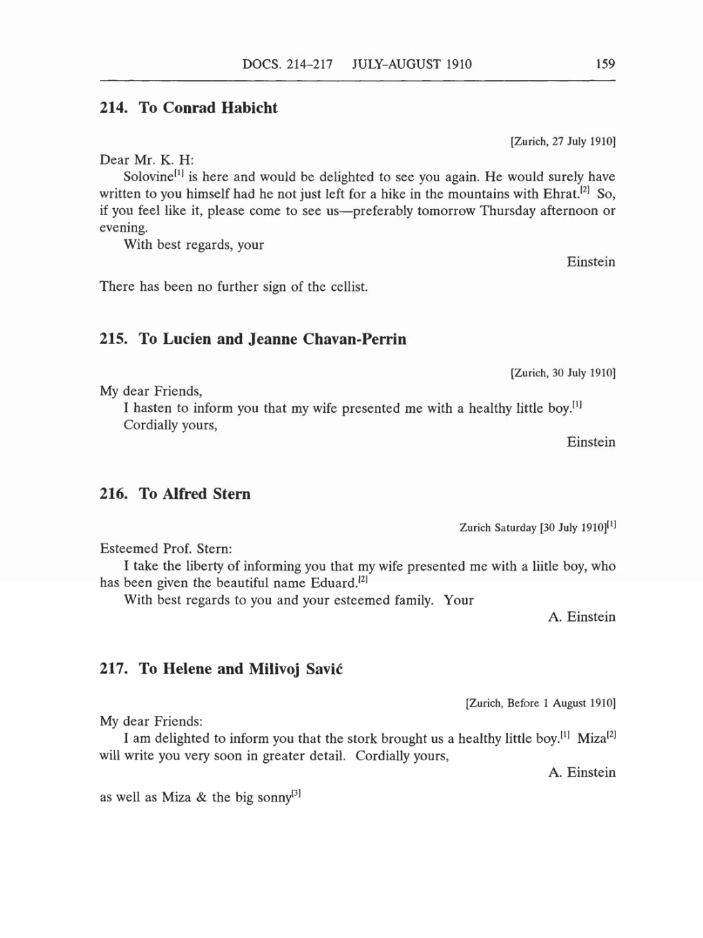 Volume 5: The Swiss Years: Correspondence, 1902-1914 (English translation supplement) page 159