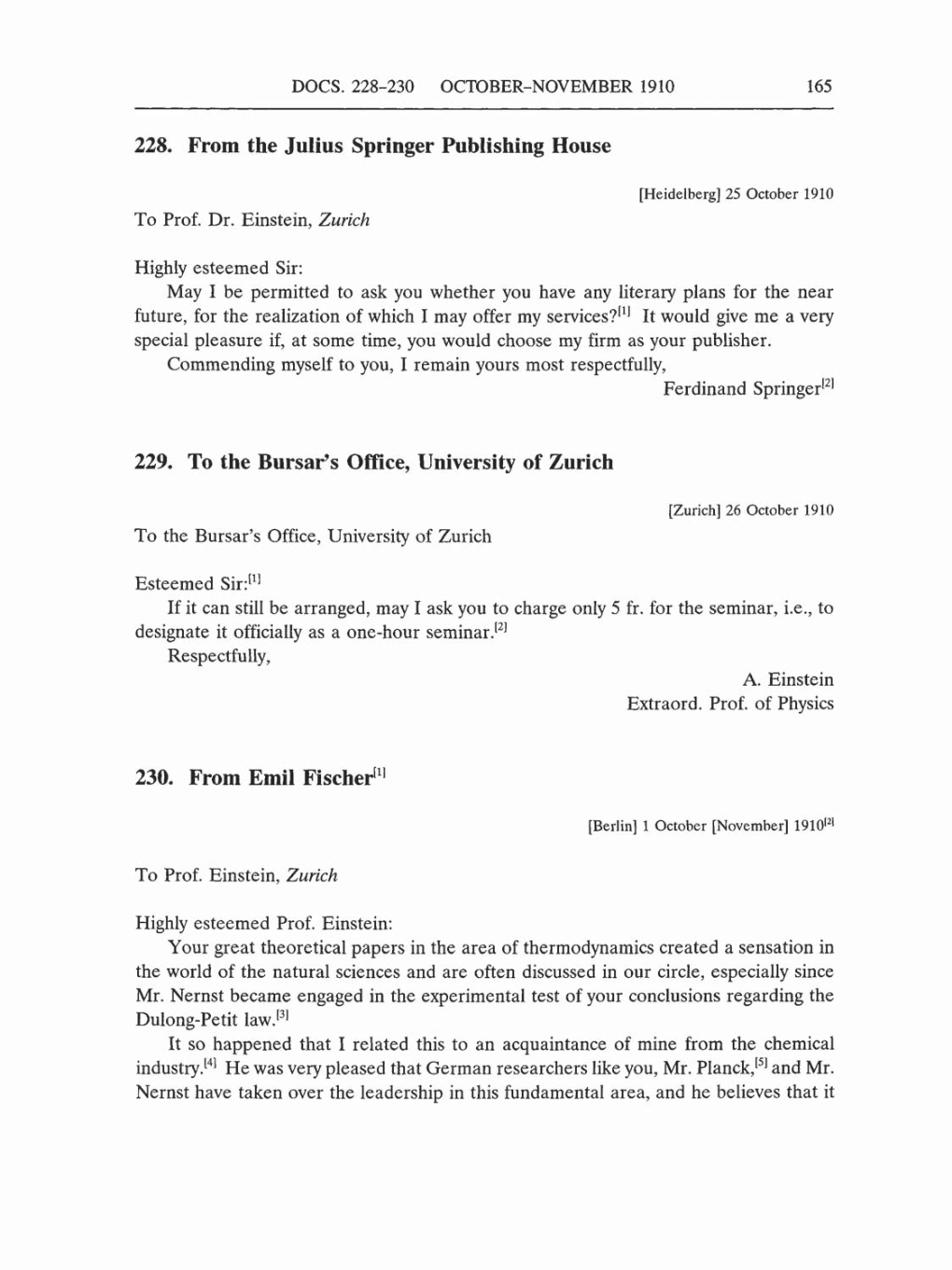 Volume 5: The Swiss Years: Correspondence, 1902-1914 (English translation supplement) page 165