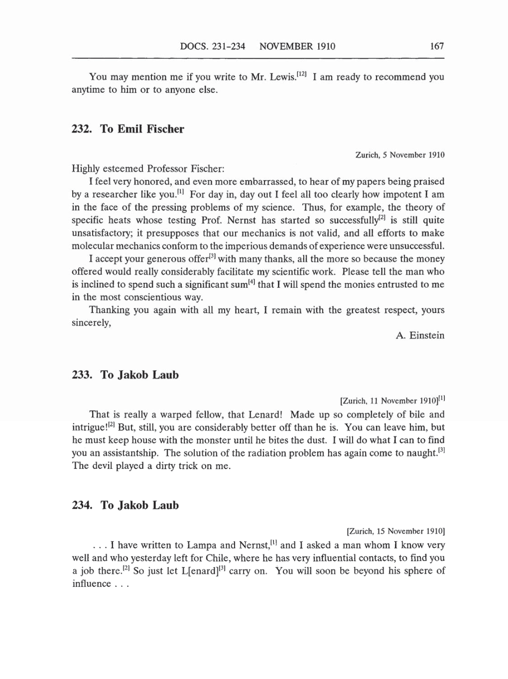 Volume 5: The Swiss Years: Correspondence, 1902-1914 (English translation supplement) page 167
