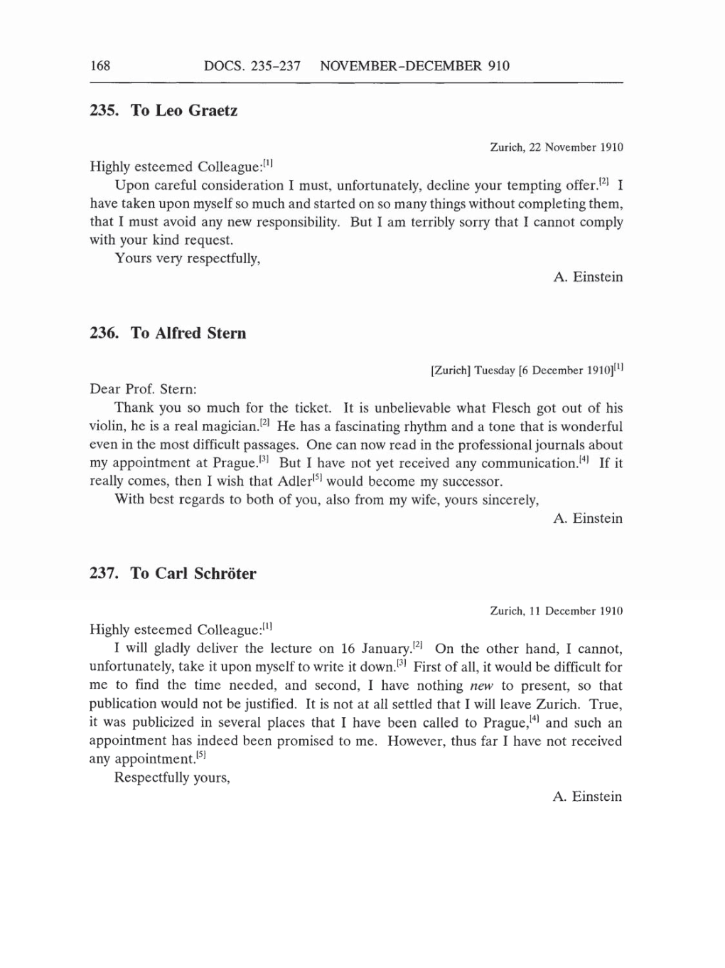 Volume 5: The Swiss Years: Correspondence, 1902-1914 (English translation supplement) page 168