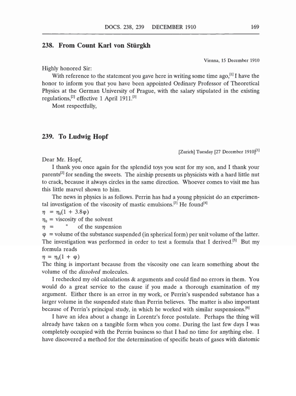 Volume 5: The Swiss Years: Correspondence, 1902-1914 (English translation supplement) page 169