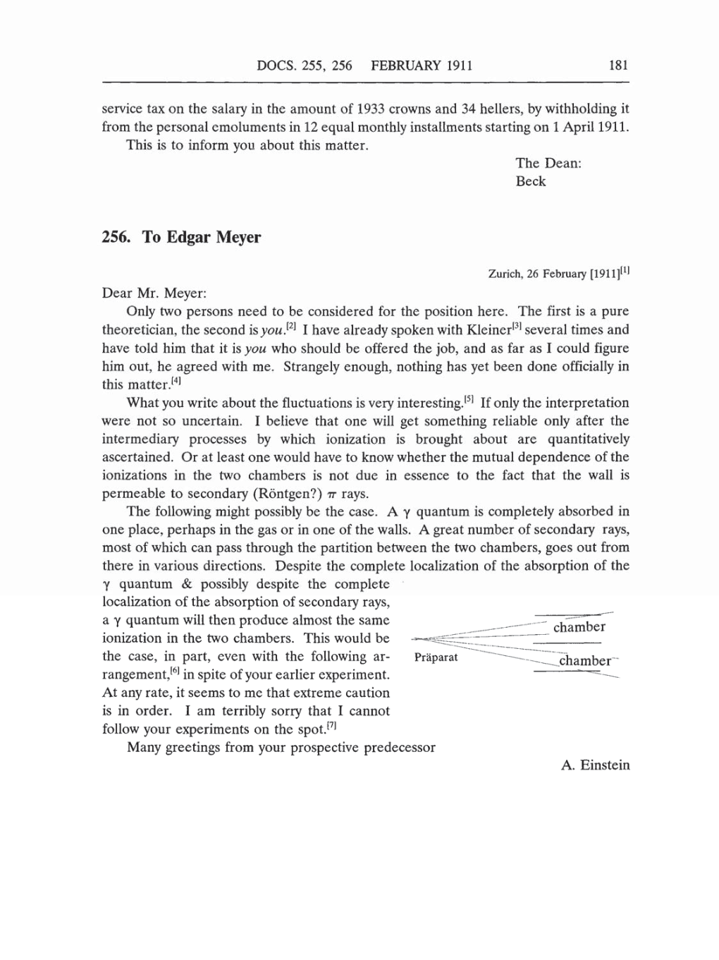 Volume 5: The Swiss Years: Correspondence, 1902-1914 (English translation supplement) page 181