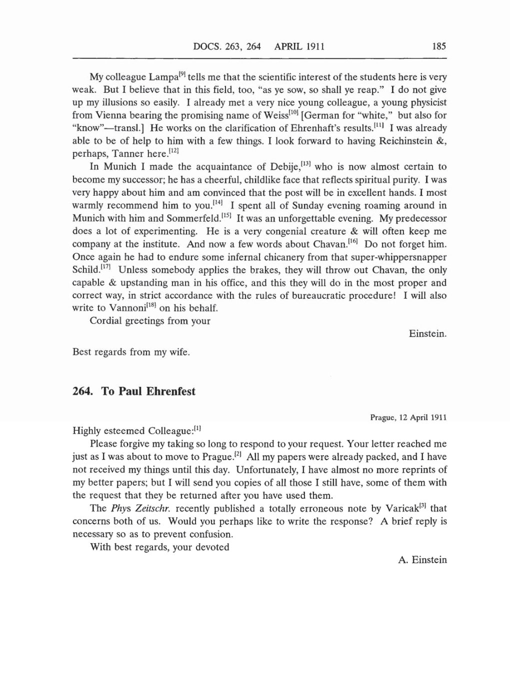 Volume 5: The Swiss Years: Correspondence, 1902-1914 (English translation supplement) page 185