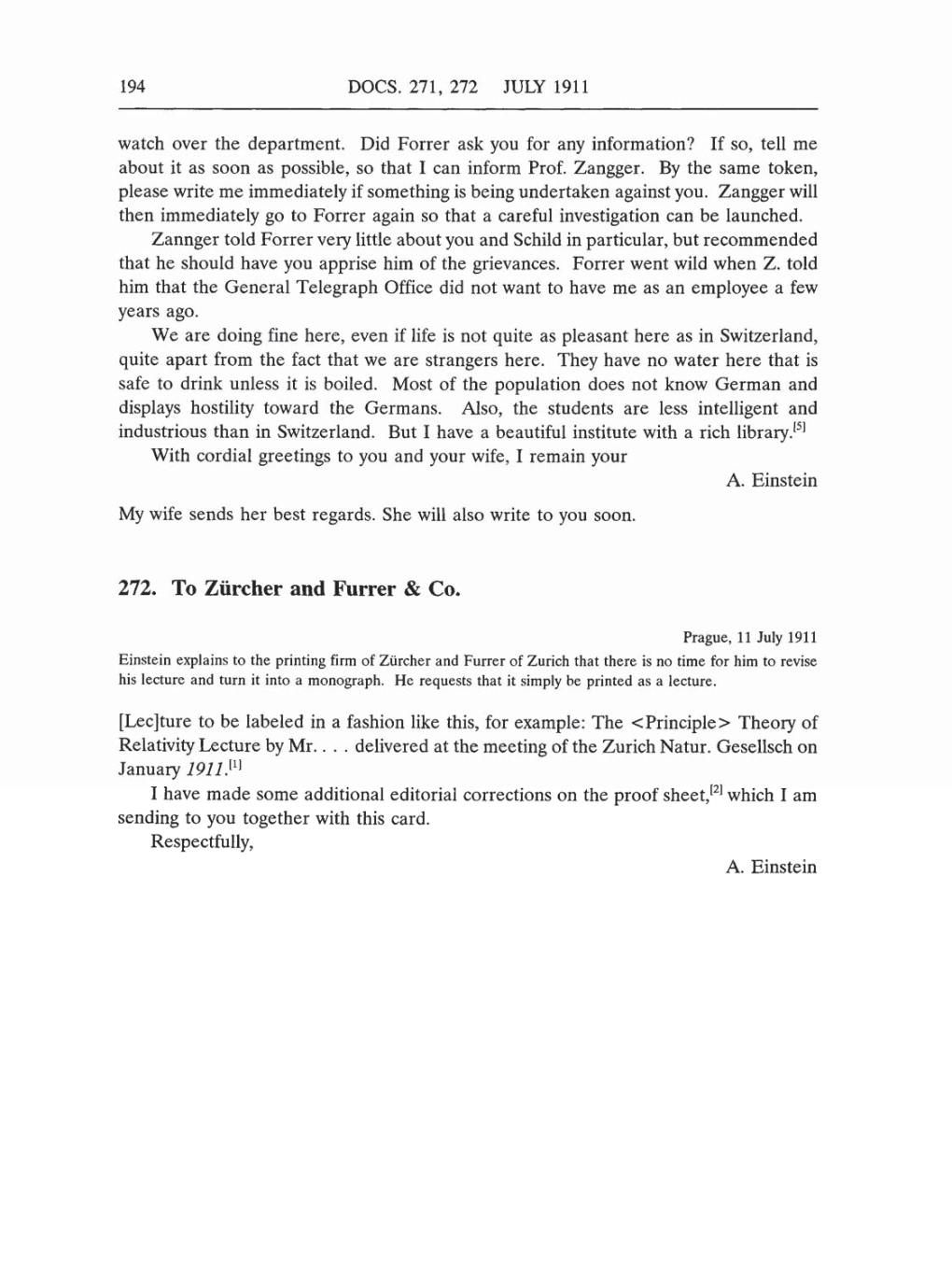 Volume 5: The Swiss Years: Correspondence, 1902-1914 (English translation supplement) page 194