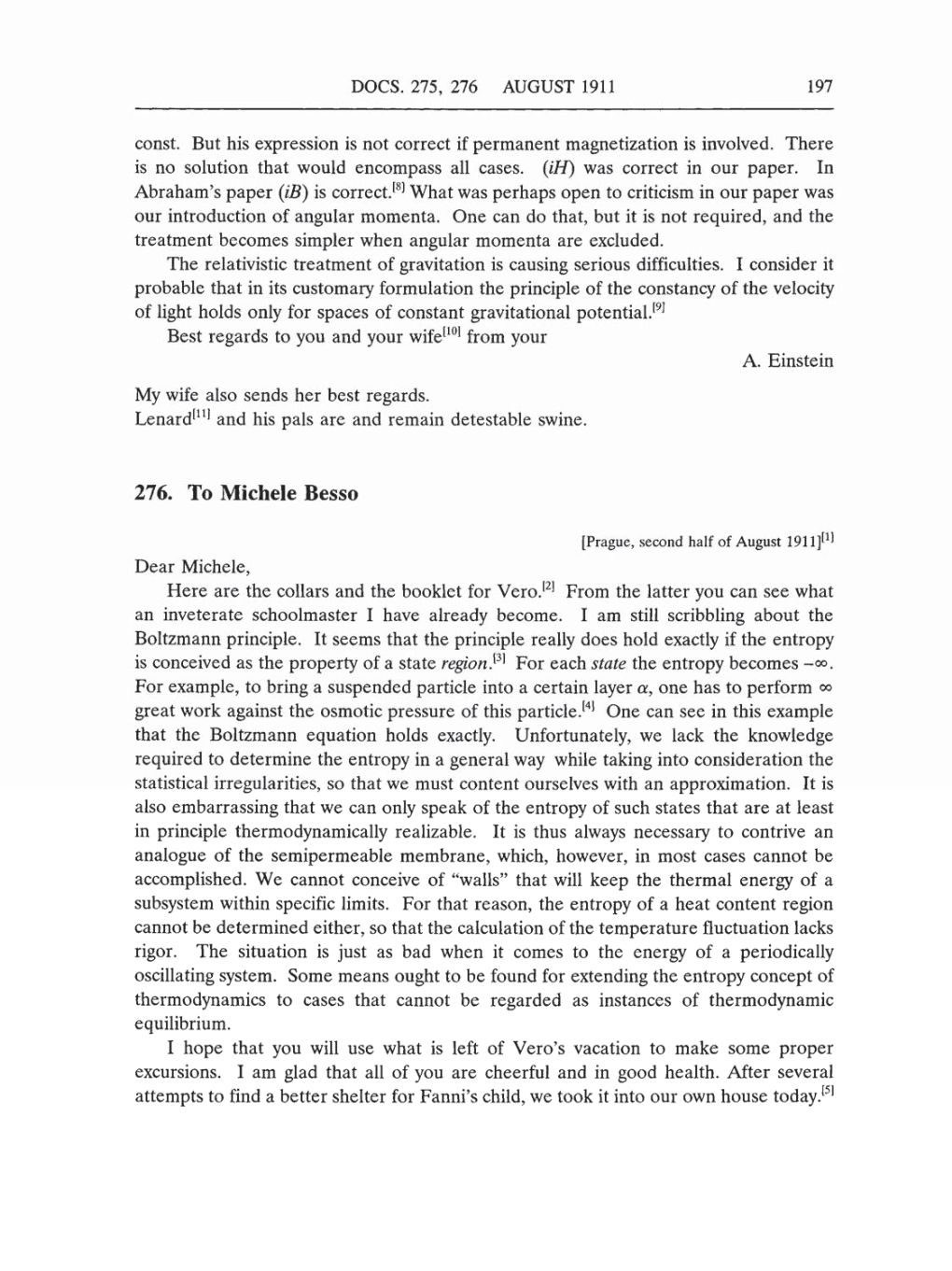 Volume 5: The Swiss Years: Correspondence, 1902-1914 (English translation supplement) page 197