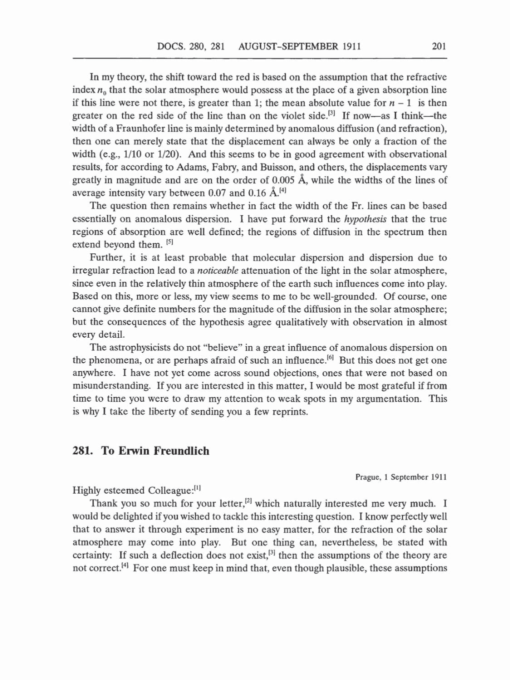 Volume 5: The Swiss Years: Correspondence, 1902-1914 (English translation supplement) page 201