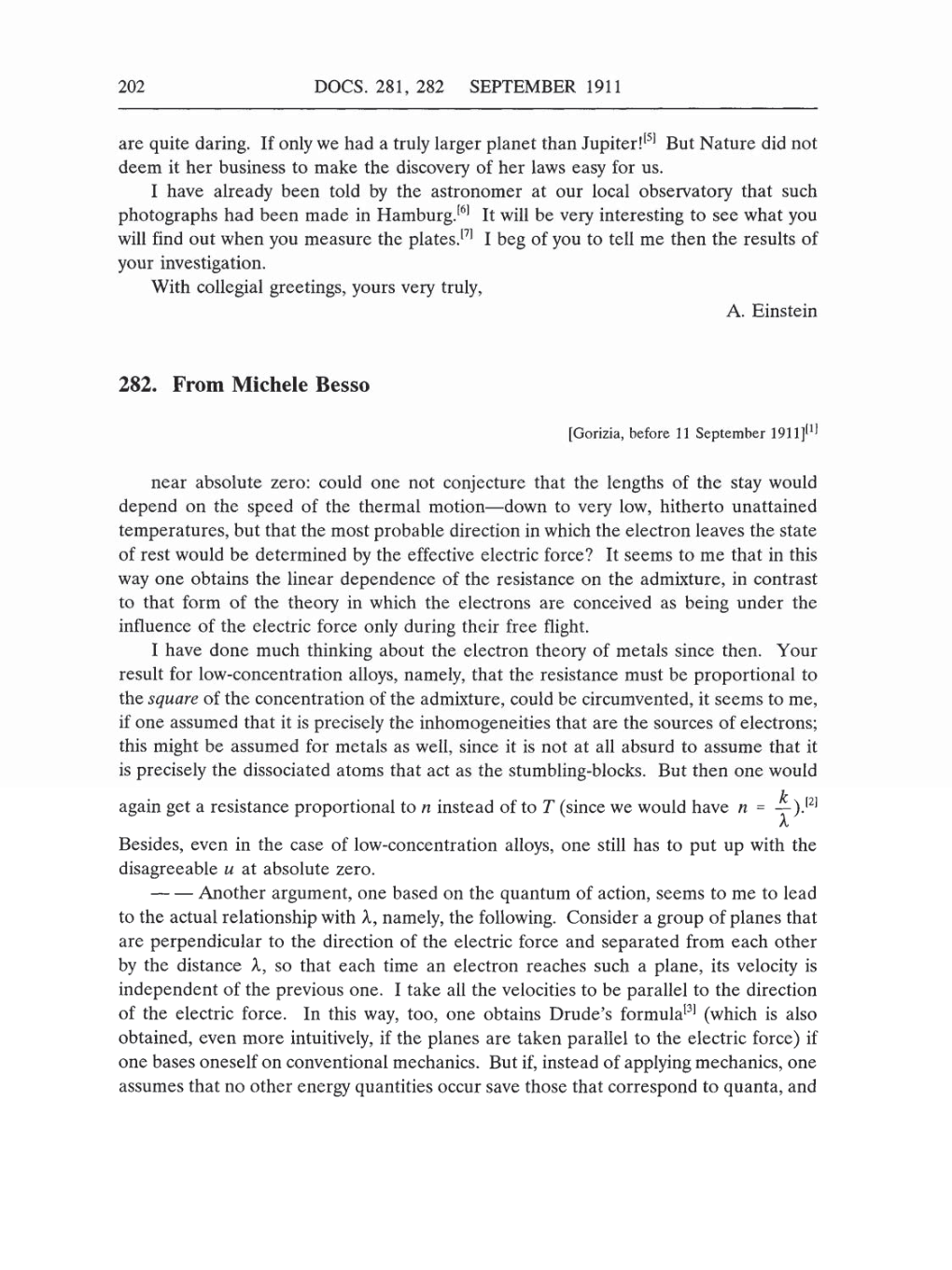 Volume 5: The Swiss Years: Correspondence, 1902-1914 (English translation supplement) page 202