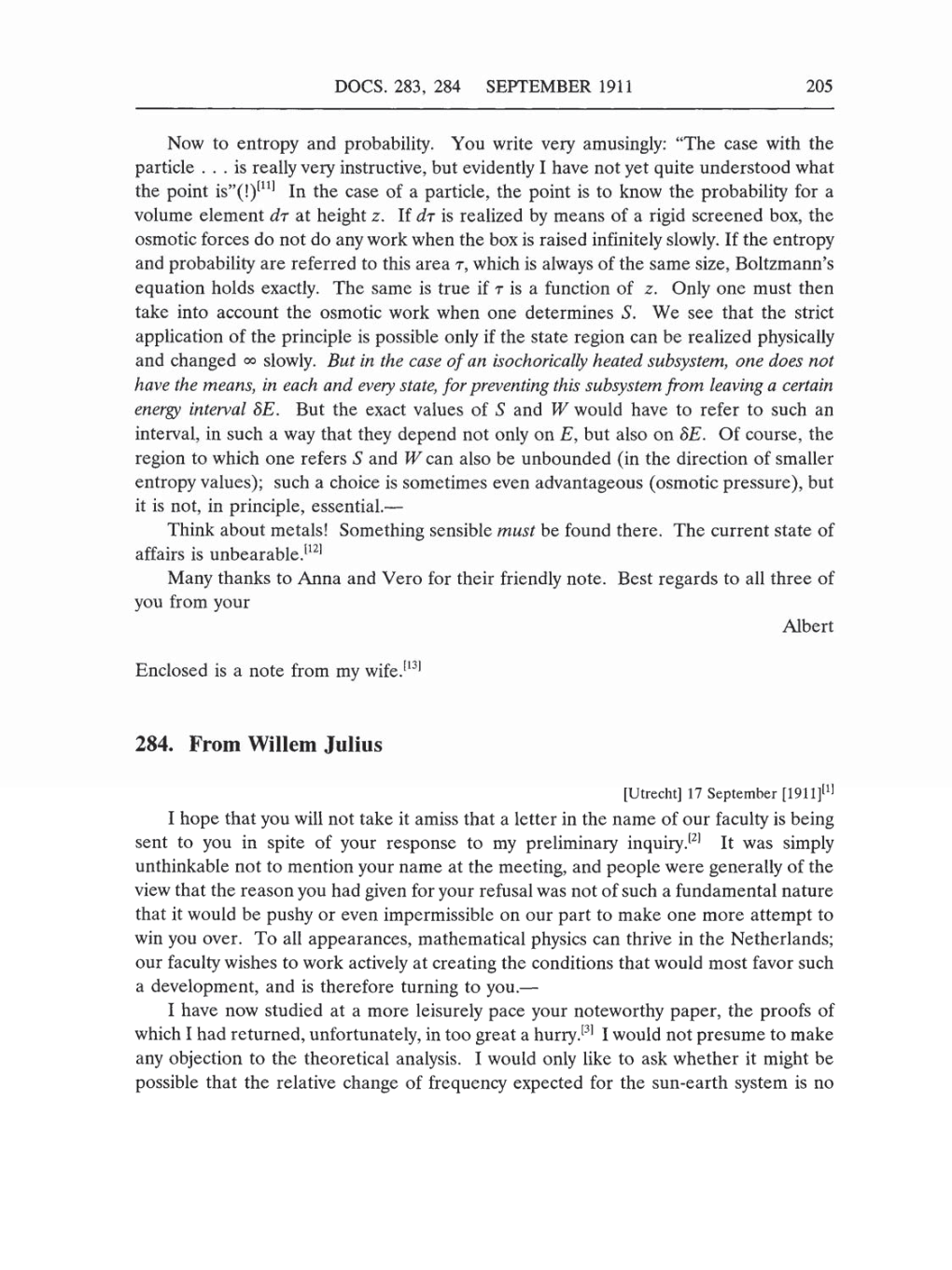 Volume 5: The Swiss Years: Correspondence, 1902-1914 (English translation supplement) page 205