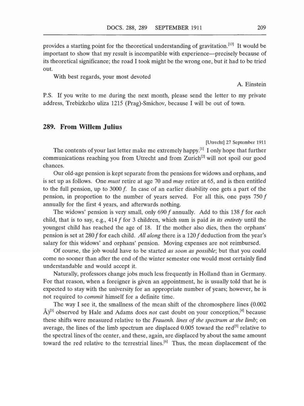 Volume 5: The Swiss Years: Correspondence, 1902-1914 (English translation supplement) page 209