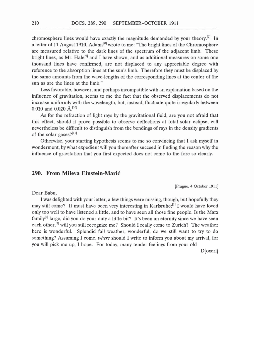 Volume 5: The Swiss Years: Correspondence, 1902-1914 (English translation supplement) page 210