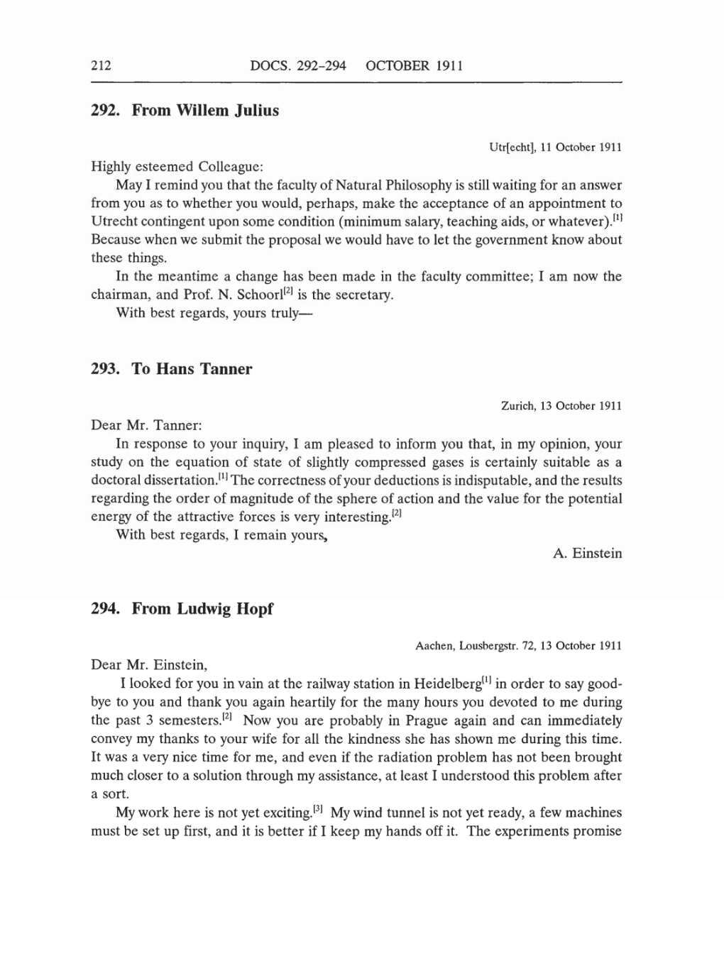 Volume 5: The Swiss Years: Correspondence, 1902-1914 (English translation supplement) page 212