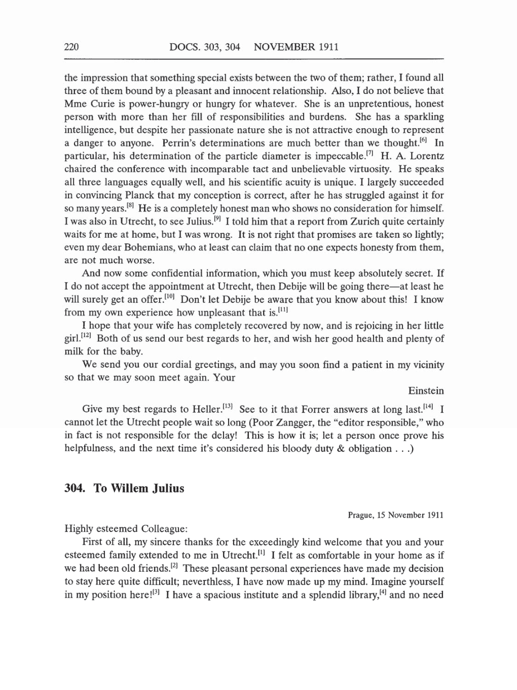 Volume 5: The Swiss Years: Correspondence, 1902-1914 (English translation supplement) page 220