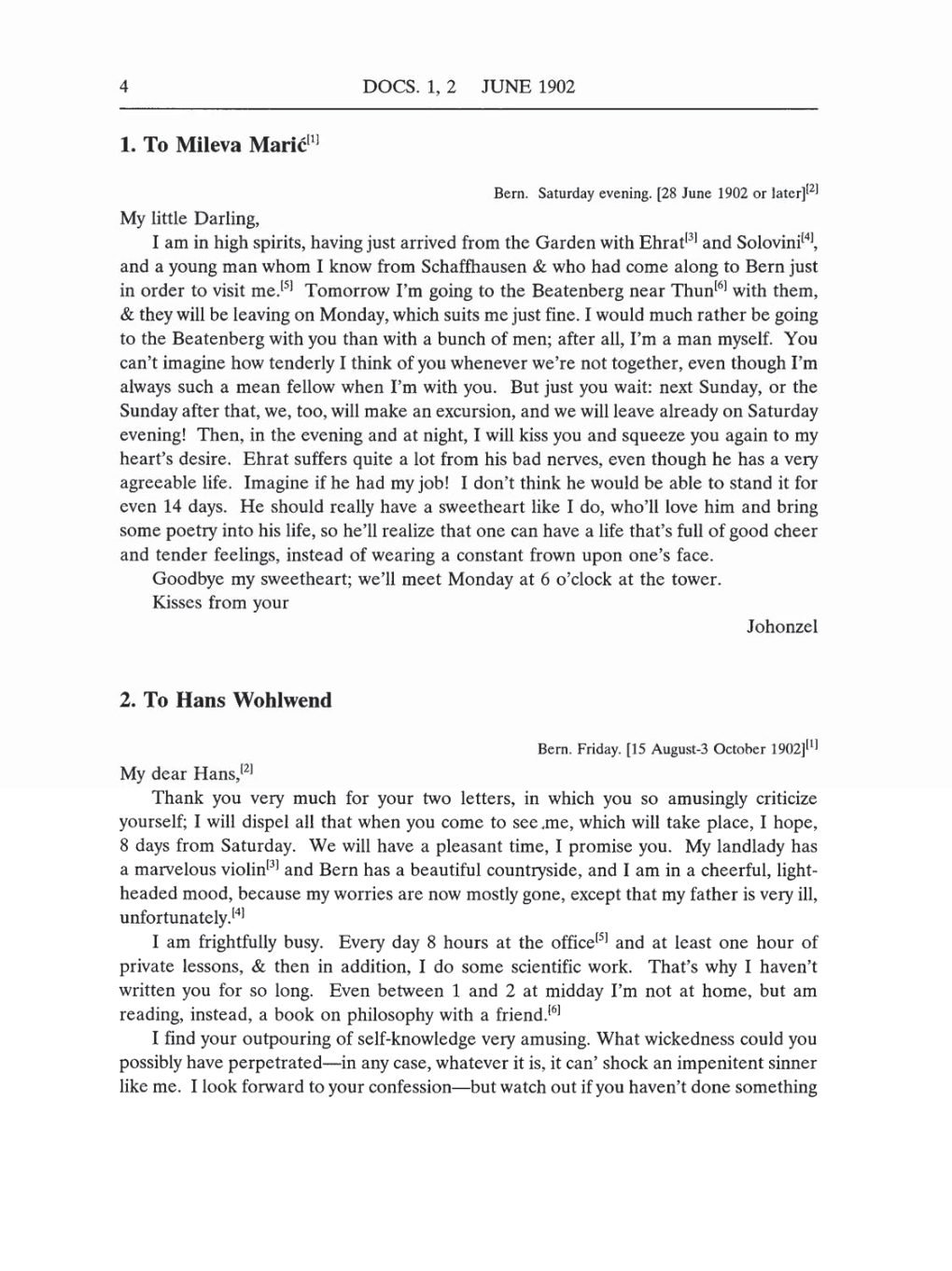 Volume 5: The Swiss Years: Correspondence, 1902-1914 (English translation supplement) page 4