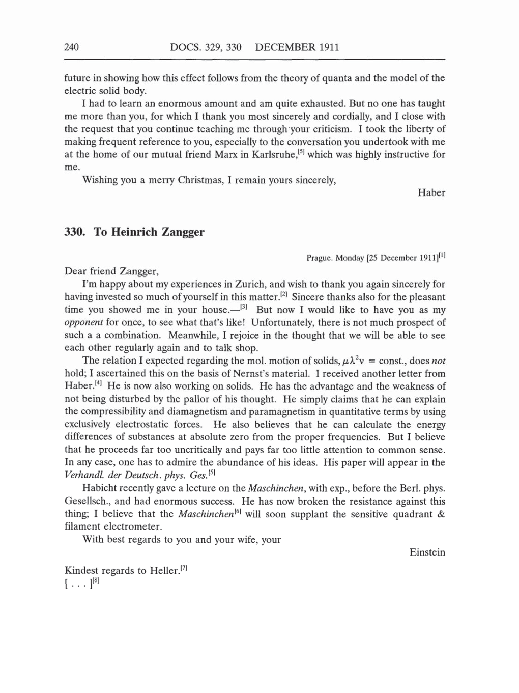 Volume 5: The Swiss Years: Correspondence, 1902-1914 (English translation supplement) page 240