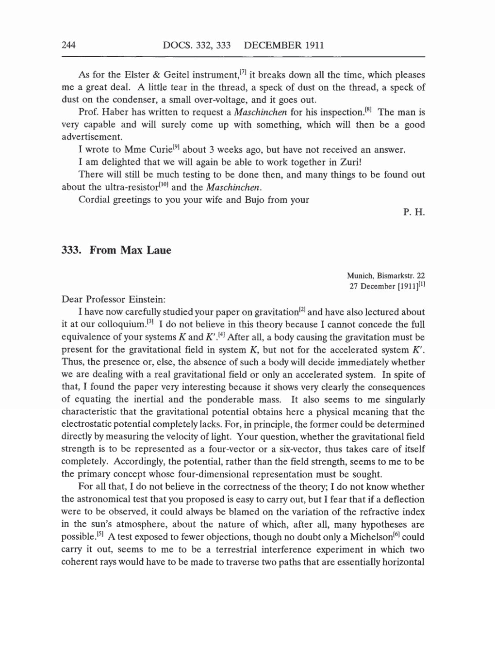 Volume 5: The Swiss Years: Correspondence, 1902-1914 (English translation supplement) page 244