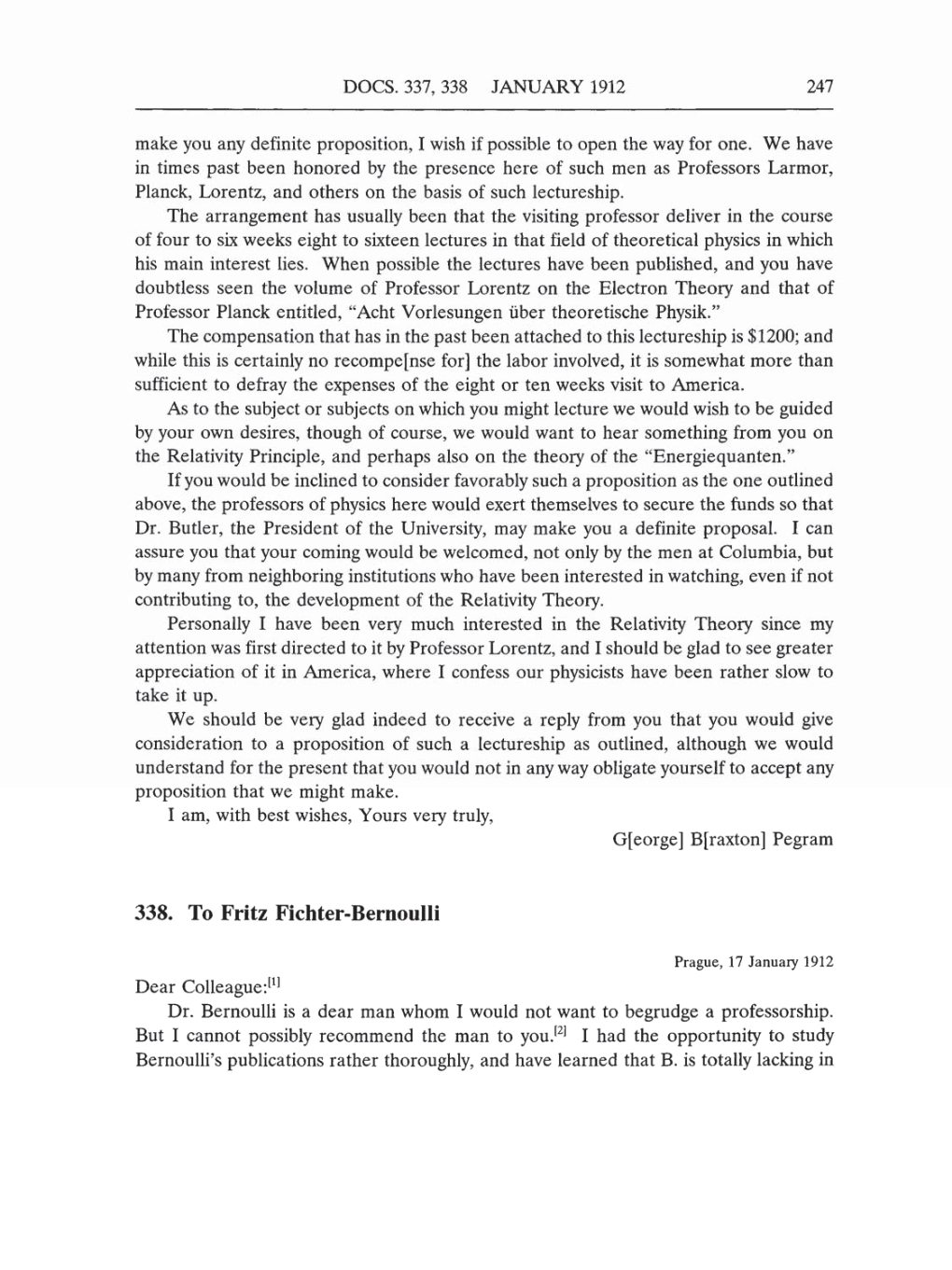 Volume 5: The Swiss Years: Correspondence, 1902-1914 (English translation supplement) page 247