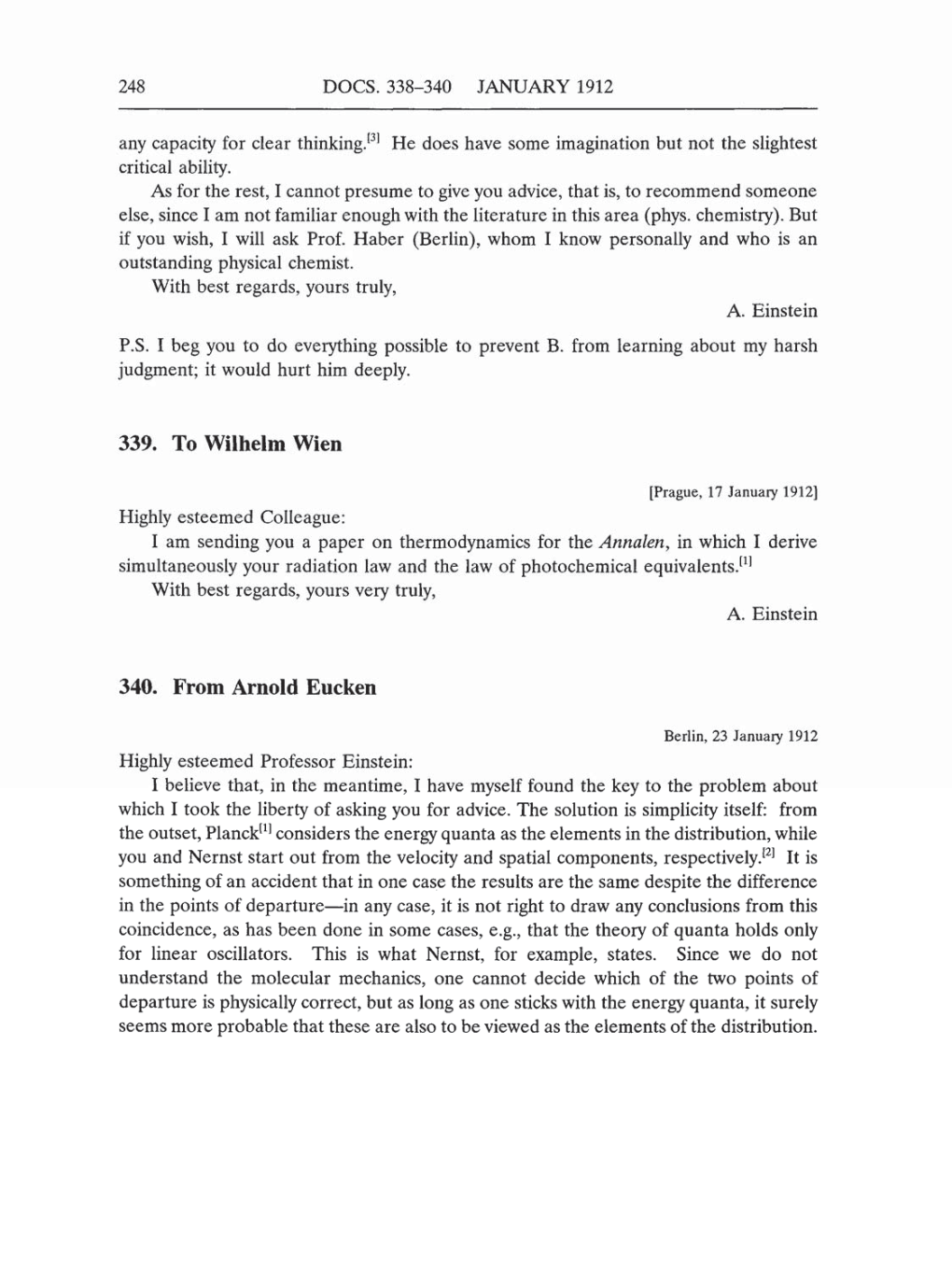 Volume 5: The Swiss Years: Correspondence, 1902-1914 (English translation supplement) page 248