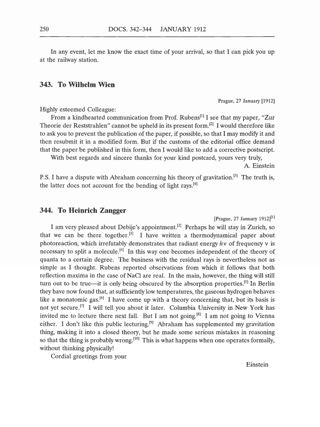 Volume 5: The Swiss Years: Correspondence, 1902-1914 (English translation supplement) page 250