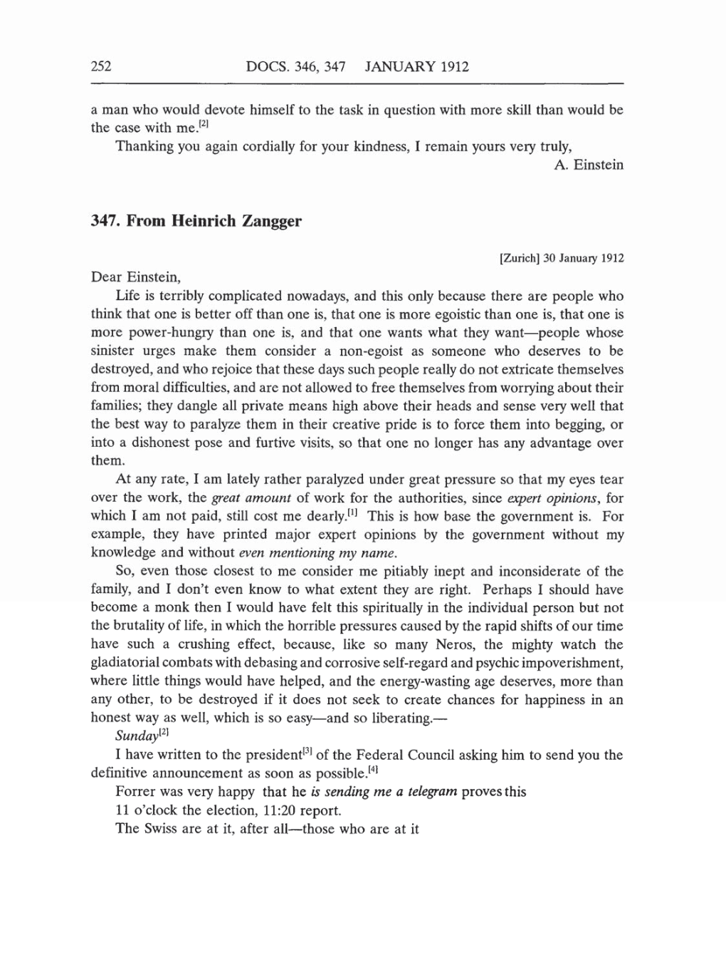 Volume 5: The Swiss Years: Correspondence, 1902-1914 (English translation supplement) page 252