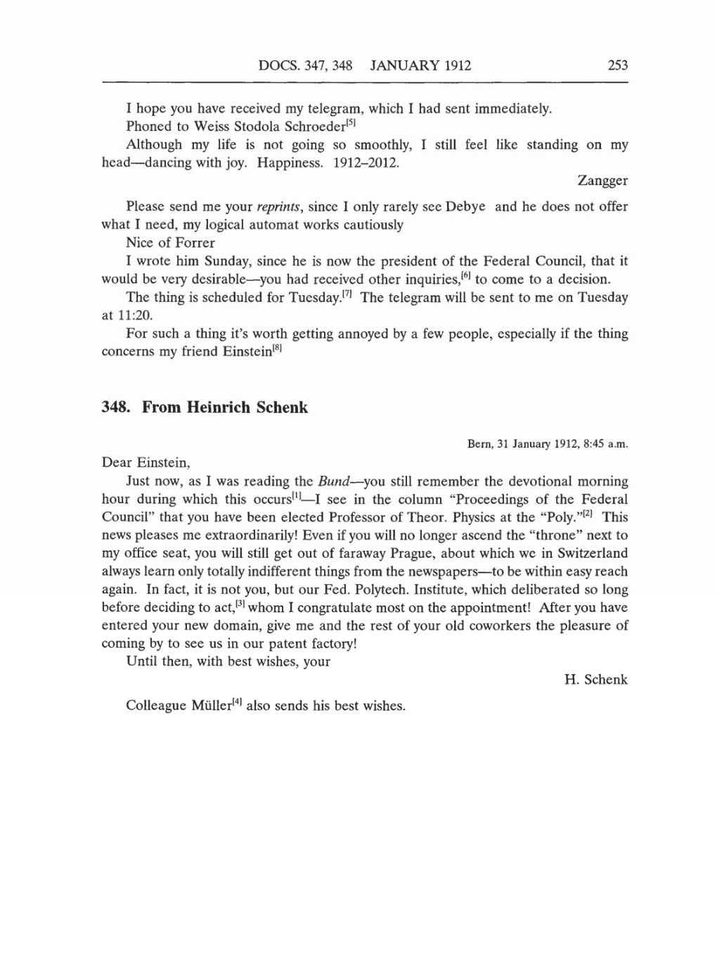 Volume 5: The Swiss Years: Correspondence, 1902-1914 (English translation supplement) page 253