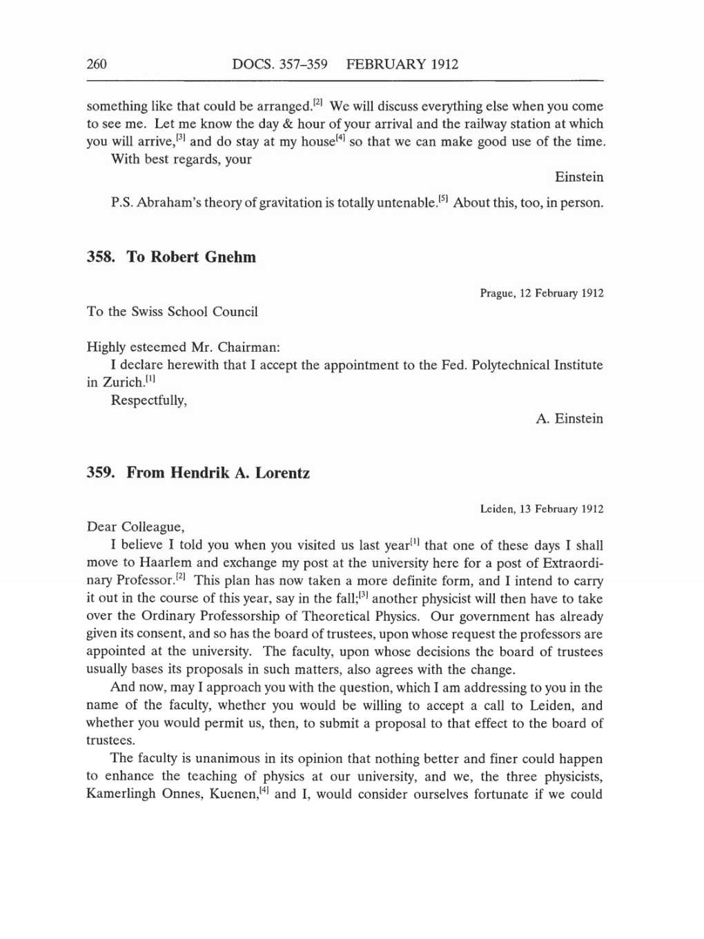 Volume 5: The Swiss Years: Correspondence, 1902-1914 (English translation supplement) page 260