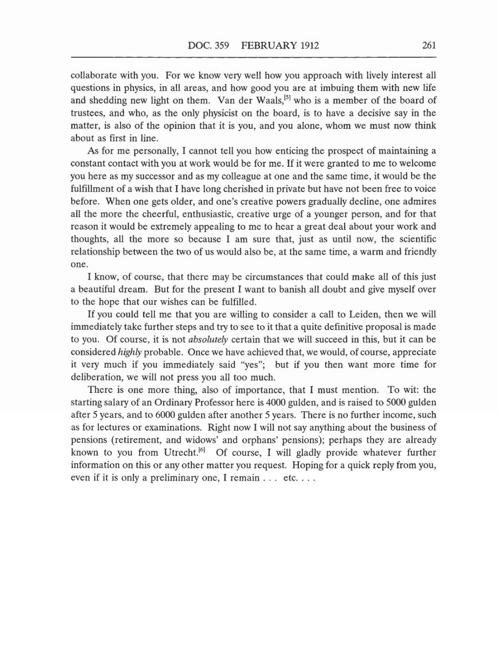 Volume 5: The Swiss Years: Correspondence, 1902-1914 (English translation supplement) page 261