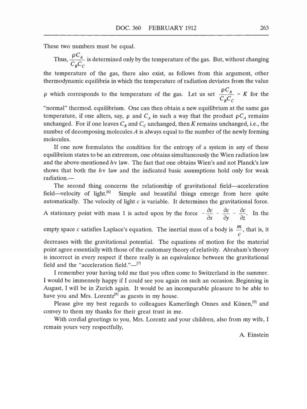 Volume 5: The Swiss Years: Correspondence, 1902-1914 (English translation supplement) page 263