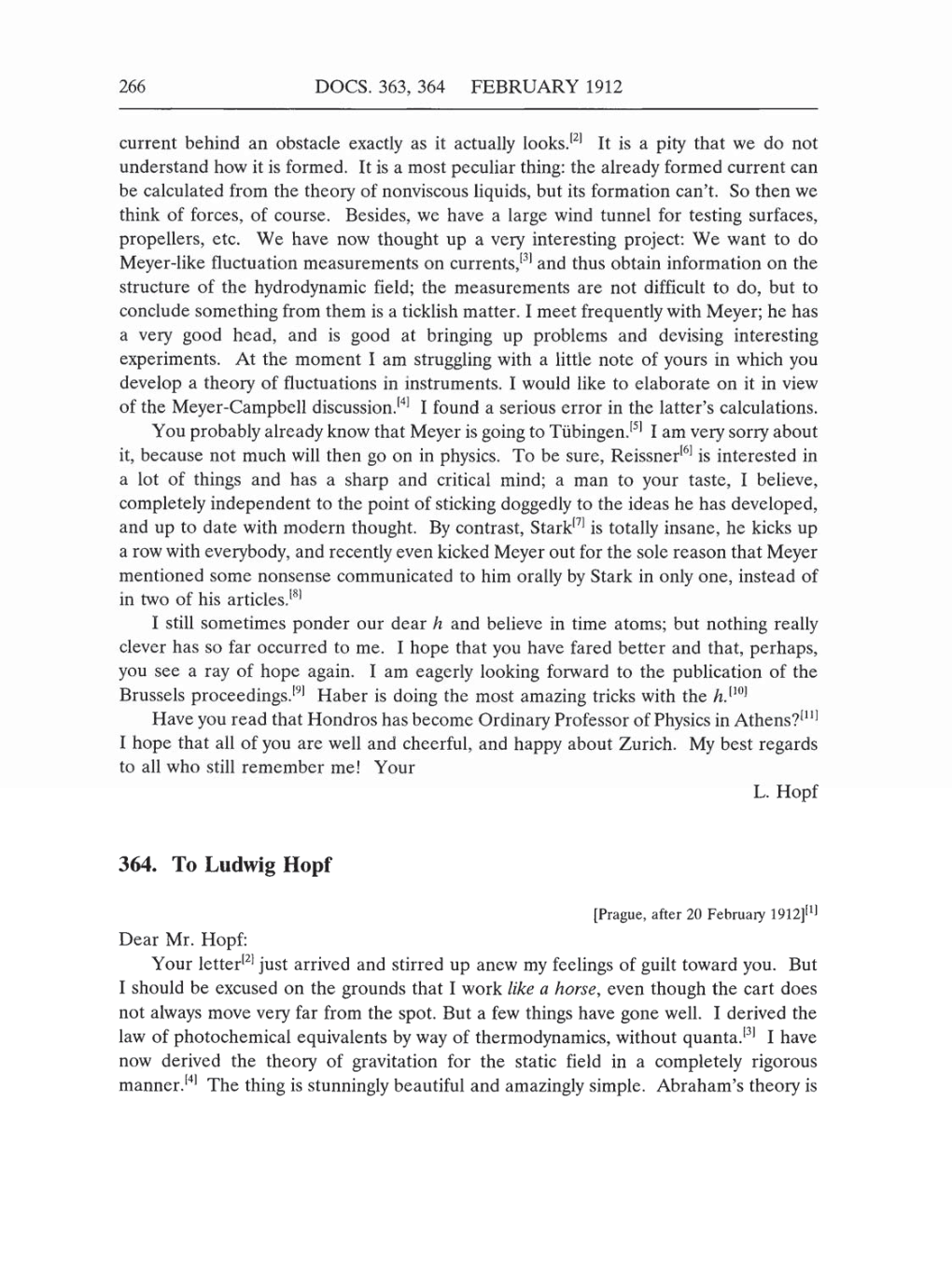 Volume 5: The Swiss Years: Correspondence, 1902-1914 (English translation supplement) page 266