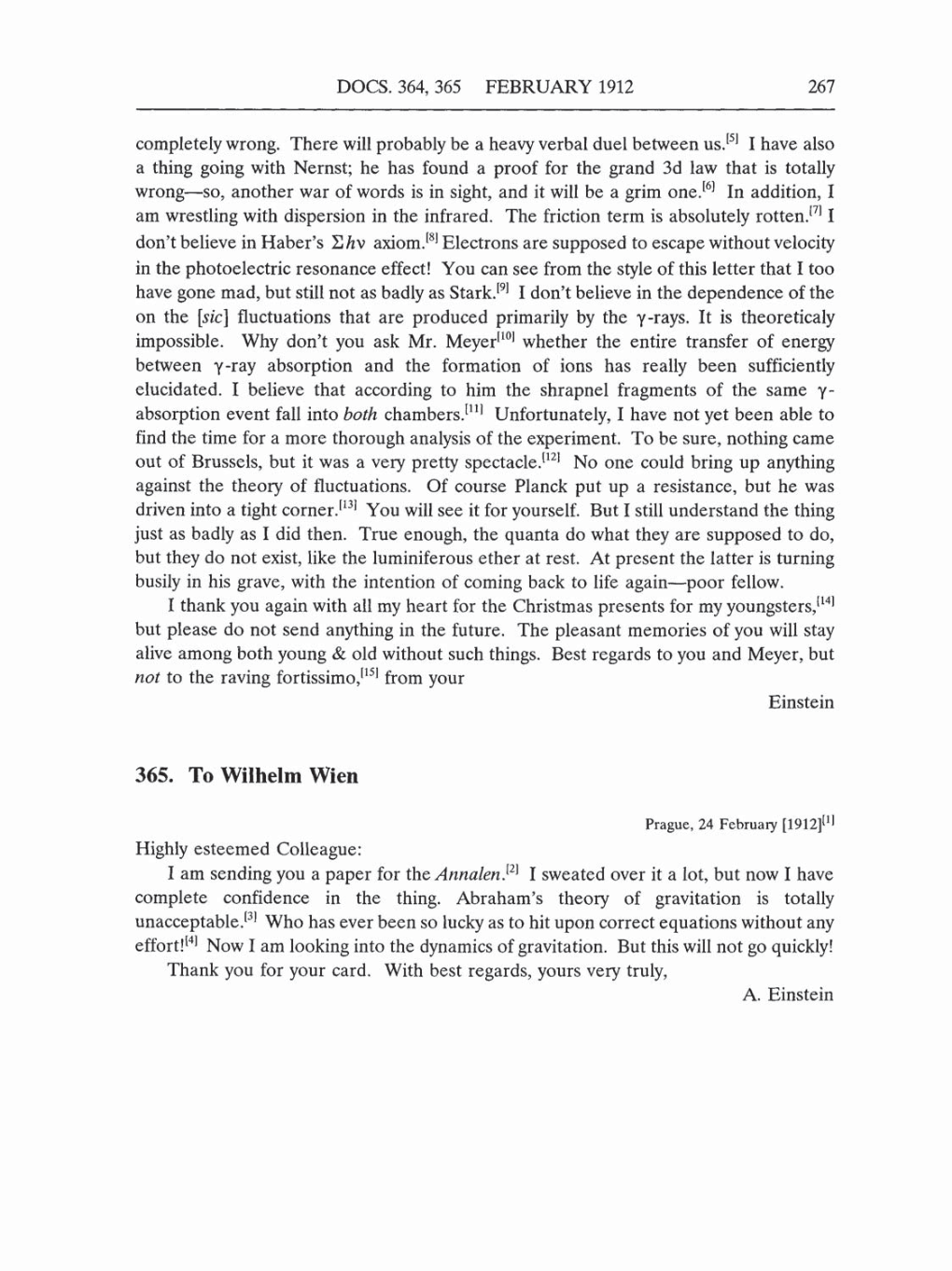 Volume 5: The Swiss Years: Correspondence, 1902-1914 (English translation supplement) page 267