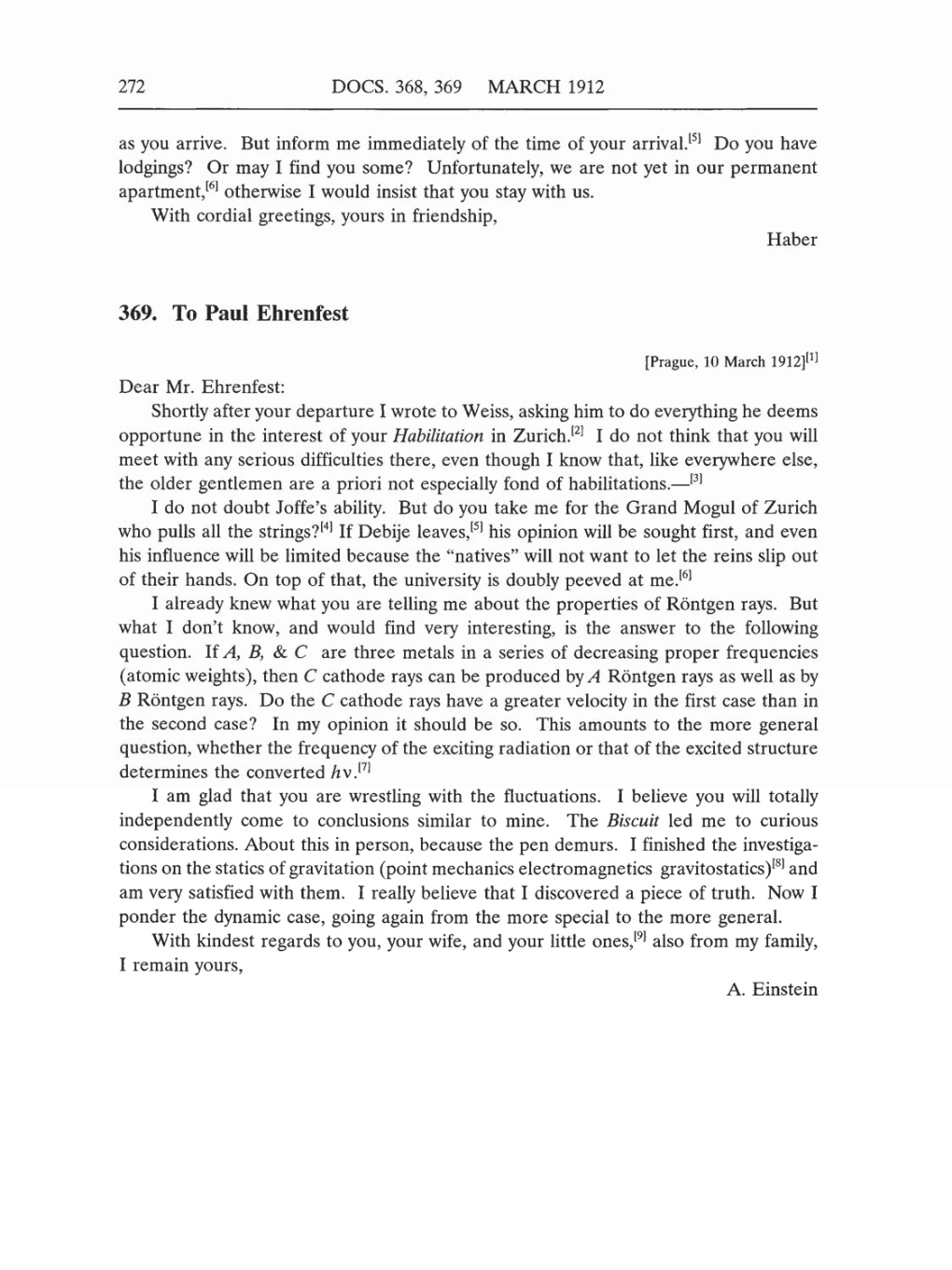 Volume 5: The Swiss Years: Correspondence, 1902-1914 (English translation supplement) page 272