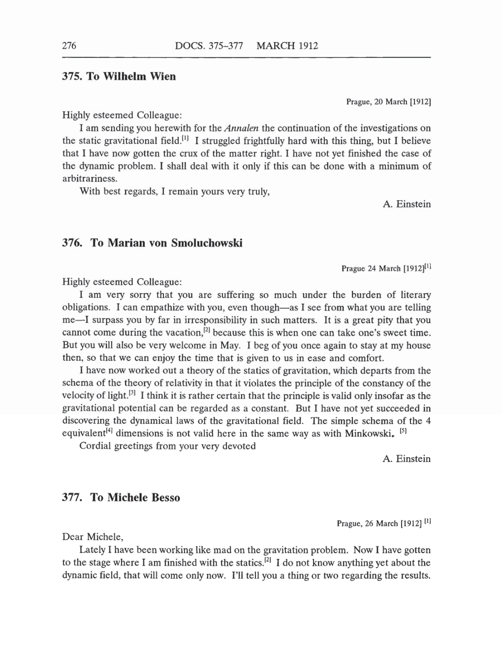 Volume 5: The Swiss Years: Correspondence, 1902-1914 (English translation supplement) page 276